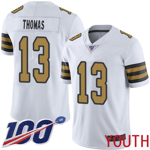 New Orleans Saints Limited White Youth Michael Thomas Jersey NFL Football #13 100th Season Rush Vapor Untouchable Jersey